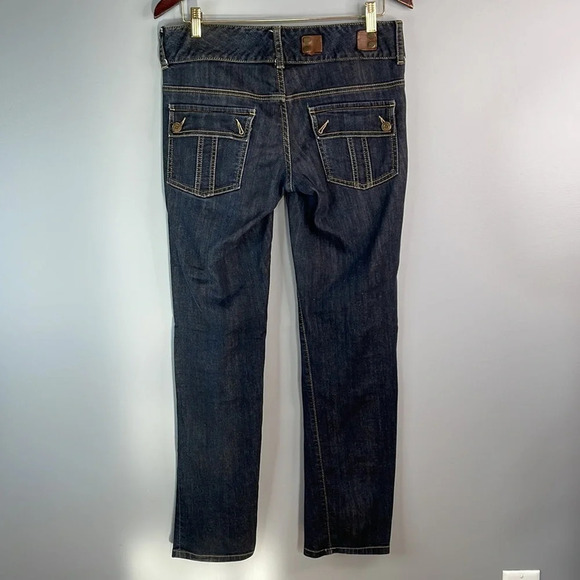 MICHAEL KORS Straight Leg Low Rise Flap Pocket Jeans Blue Dark Wash Denim Size 6 - Picture 11 of 12